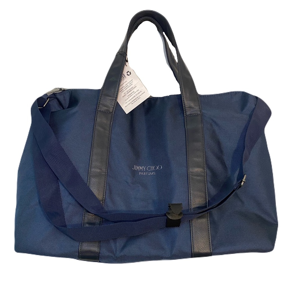 Jimmy Choo Parfums Navy Blue Weekend Duffle Bag Large Nylon Bag Luxury New